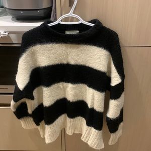 chic black and white striped sweater